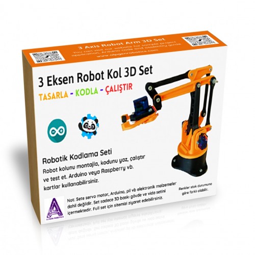 DIY 3 Eksen Robot Kol 3D Parça Seti