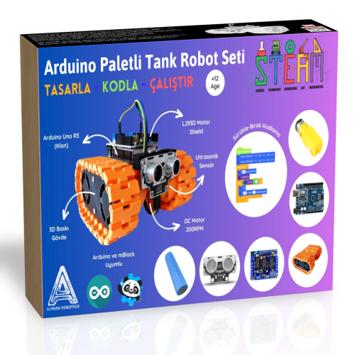 Arduino Uno Paletli Robot Tank Seti - Demonte